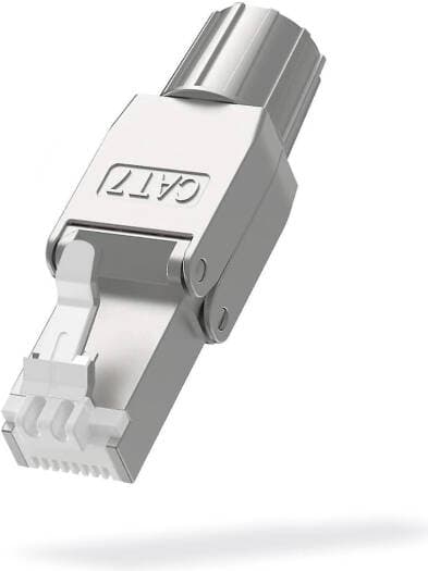 NEXUS CAT7 CAT6A SFTP Tool-Free RJ45 Connector 4pack Full Metal Shielded Ethernet Plug Reusable Termination for 22AWG - 26 AWG SFTP UTP Cable 10Gbps High-Speed Network Male Socket