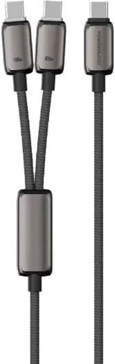 Powerology Zinco Series 2-In-1 Dual USB-C Cable